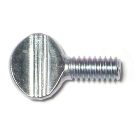 Midwest Fastener Thumb Screw, 1/4"-20 Thread Size, Spade, Zinc Plated Steel, 1/2 in Lg, 4 PK 60511